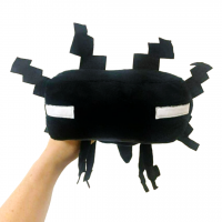 Мягкая игрушка "Пиксельный Аксолотль" Minecraft Pixel Axolotl черный 30 см